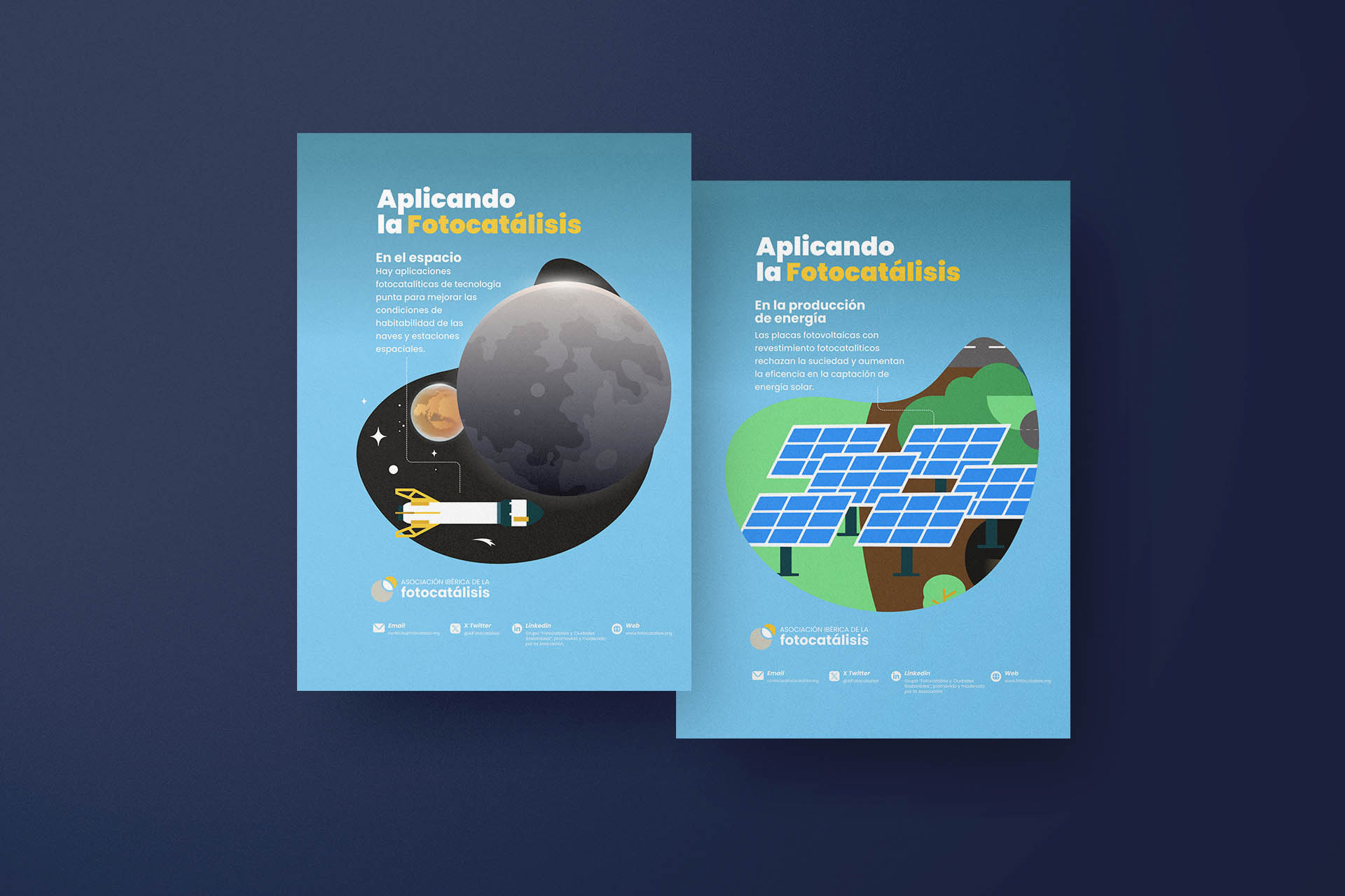 Diseño de infografías sobre la aplicación de la fotocatálisis para la Asociación Ibérica de la Fotocatálisis.